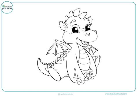 dragon para colorear facil